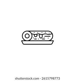 Roll cake vector line icon icons design