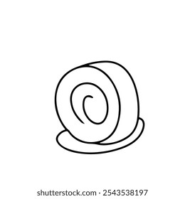roll cakes, bread, pudding, handrawn line cartoon bread and drink cafe doodles design. element stock
