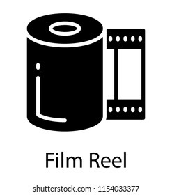 
A roll of camera reel is showing film reel conceptual icon 
