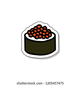 roll with caviar doodle icon