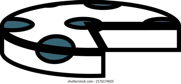 Roll of cheese, illustration, vector on a white background.