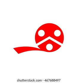 roll circle film logo vector