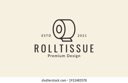roll circle tissue lines logo symbol vector icon graphic design illustration