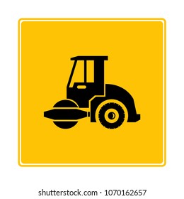 roll compactor icon in yellow background