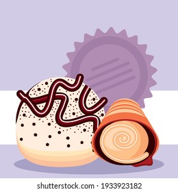 roll creamy glazed cookie dessert