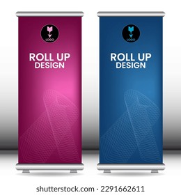 Roll up design banner mockup display template