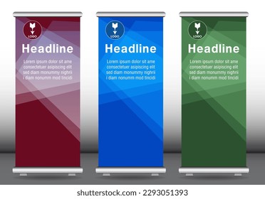 Roll up design banner mockup display template
