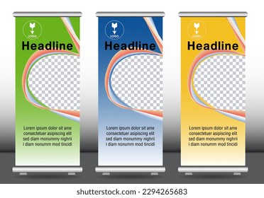 Roll up design banner mockup display template