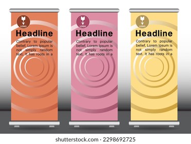 Roll up design banner mockup display template
