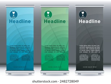 Roll up design banner mockup display template
