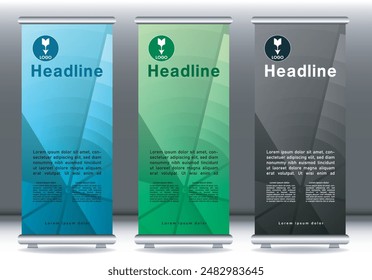 Roll up design banner mockup display template
