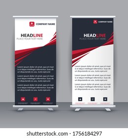 Roll up design for business banner. presentation modern publication x-banner, layout in rectangle size. Illustrator vector template