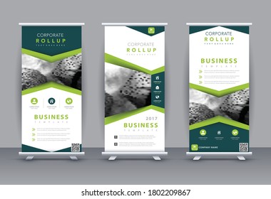 Roll up design for business banner. presentation modern publication x-banner, layout in rectangle size. Illustrator vector template