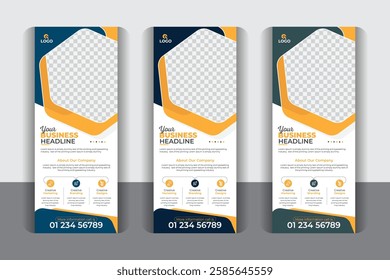 Roll up design modern x-banner and flag-banner design, Unique and modern style, Professional business roll up banner vertical template
