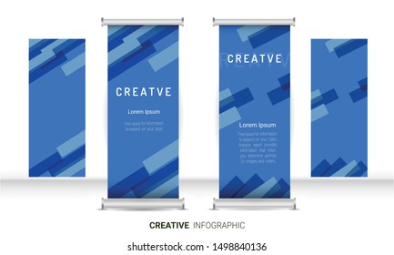 roll up design. Standee Design. Banner Template. Presentation and Brochure. Vector illustration