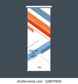 Roll up design template with abstract line