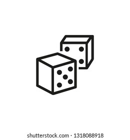 Roll dices line icon. Game, leisure, entertainment. Chance concept. Can be used for topics like poker, vegas, gambling