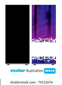 Roll up display with banner template
