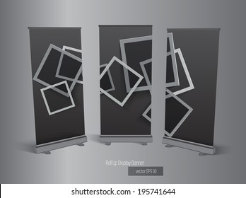 Roll up display banner, vector 