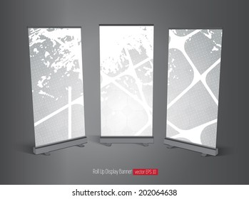 Roll up display banner, vector 