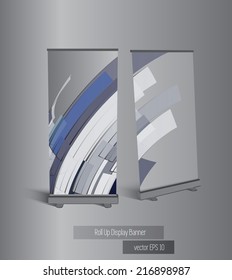 Roll up display banner, vector 