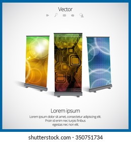 Roll up display banner, vector 