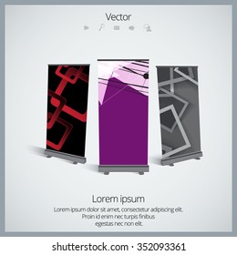Roll up display banner, vector 