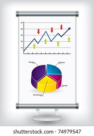 Roll up display stand with charts