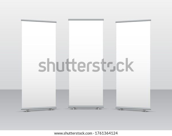 Roll Display Stand Screen White Poster Stock Vector (Royalty Free ...