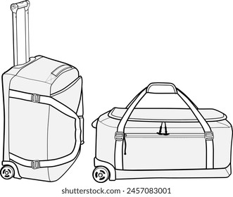 Roll Duffle Luggage Vector Illustration