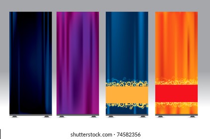 Roll up with elegant banner