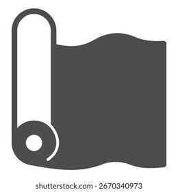 Rollo de tela sólida icono, concepto de tema de costura. Gráficos de Vector. Rollo de la muestra, muestra textil en el fondo blanco, icono del estilo del glifo para el móvil o el Diseño web