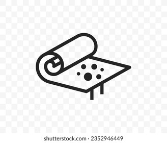 Roll fabric linear vector icon. Fabric property: fabric dust capacity and fabric pollution graphic design