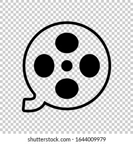 roll film icon flat vector on transparent background