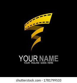 Roll film logo with cinematic design, video logos