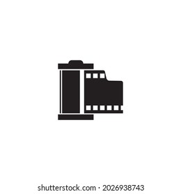 Modelo de logotipo de película de rollo diseño de ilustración de icono vectorial 