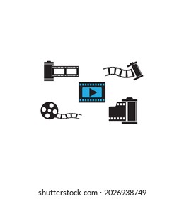 Roll film logo template  vector icon illustration design 