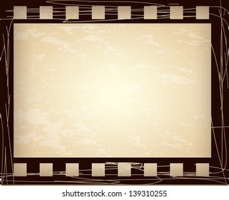 roll of film over vintage background vector illustration
