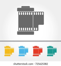 Roll Of Film Single Icon Vector Illustration