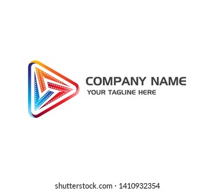 Roll Film triangle logo vector concept