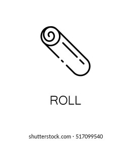 Roll flat icon. Single high quality outline symbol of bakery for web design or mobile app. Thin line signs of roll for design logo, visit card, etc. Outline pictogram of roll