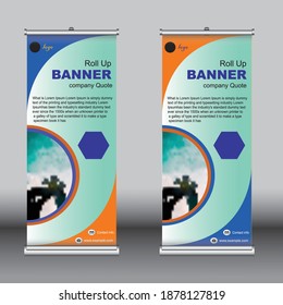 roll up  flyer banner design vertical template vector,abstract,modern x-banner and also flag- banner,rectangle size.