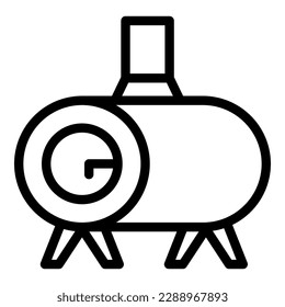 Roll furnace icon outline vector. Industrial stove. Log heat