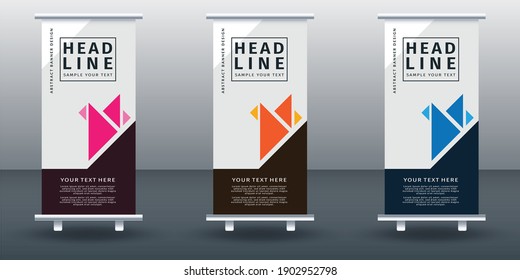 Roll up geometric banner template design set. Modern Design. Geometric Banner Vector illustration
