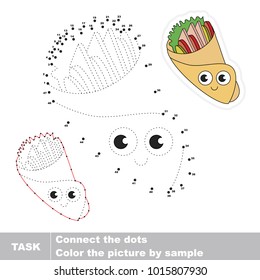 Roll Hamburger Funny. Dot to dot educational game for kids.