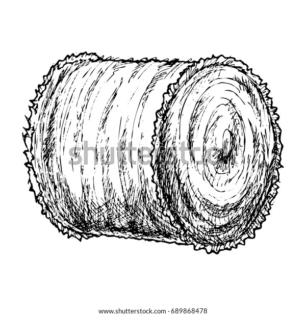 Roll Hay Sketch Illustration Vector Stock Vector (Royalty Free ...