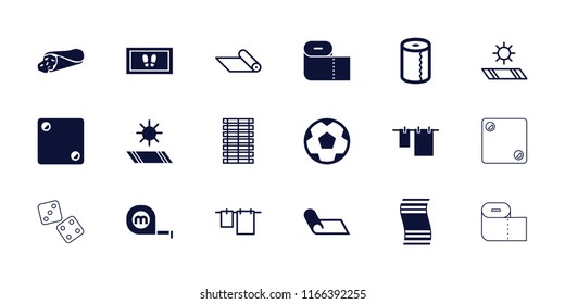 Roll icon. collection of 18 roll filled and outline icons such as wrap sandwich, cloth hanging, jalousie, carpet, carpet in the sun. editable roll icons for web and mobile.