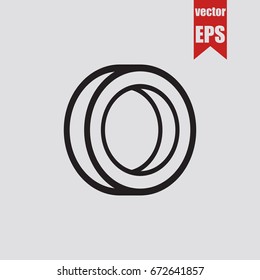 Roll icon isolated on grey background.Vector illustration.