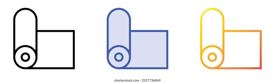 roll icon. Linear, Blue Fill and Gradient Style Design Isolated On White Background
