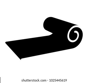 Roll Icon, Mat, Rug, Carpet Or Paper Roll Icon Of Anything, Vector Art Illustration